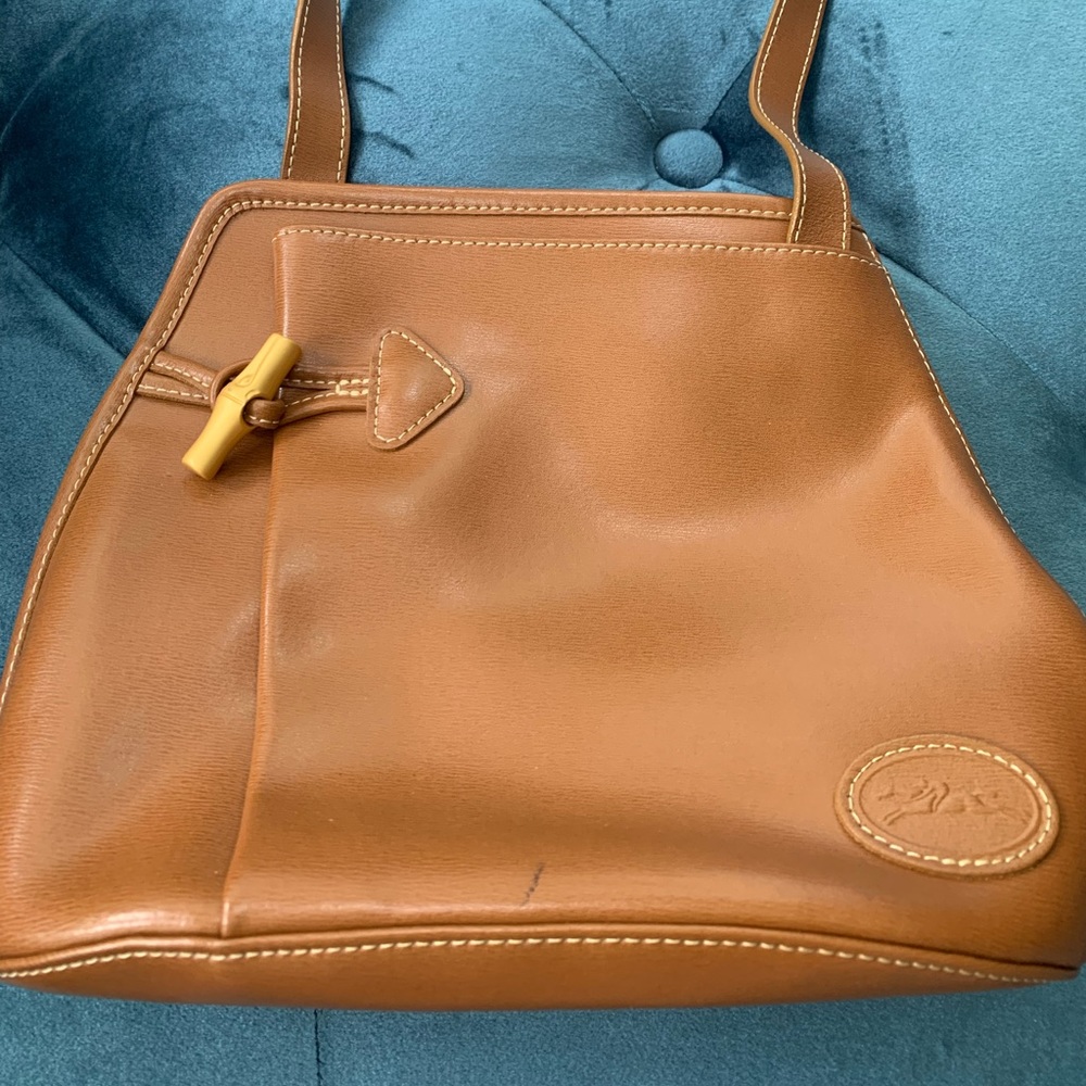 Vintage LONGCHAMP Brown Leather Crossbody Bag